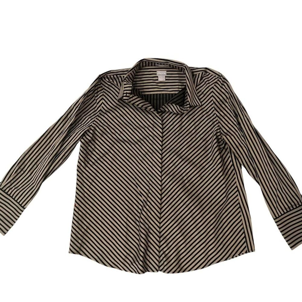 Chico-s Women's Brown and Black Blouse